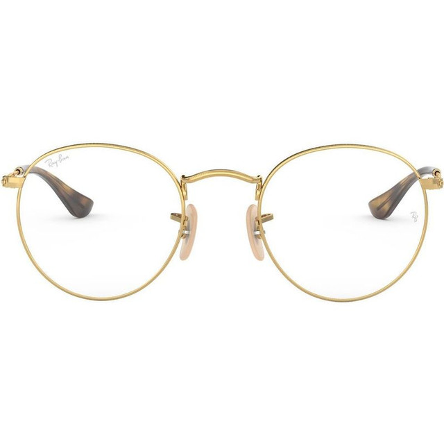 Round Metal RX3447V - Gold/Clear Lenses