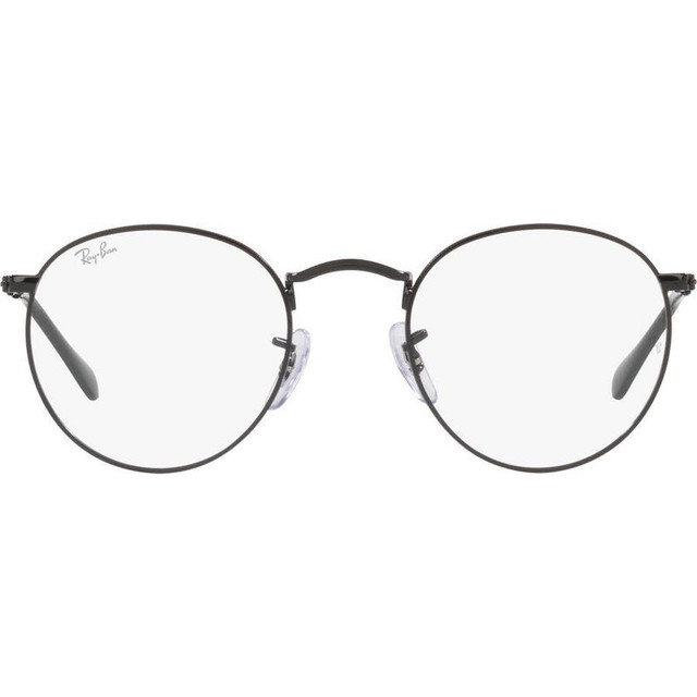 Round Metal RX3447V - Black/Clear Lenses