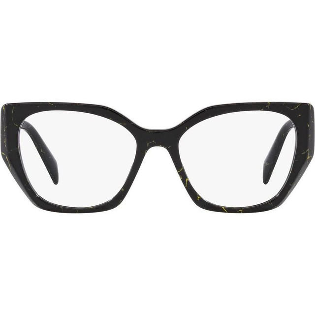 Prada Glasses PR18WV - Black and Yellow Marble/Clear Lenses