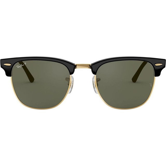 Ray-Ban Clubmaster Classic RB3016 - Black/Green Polarised Glass Lenses 55 Eye Size