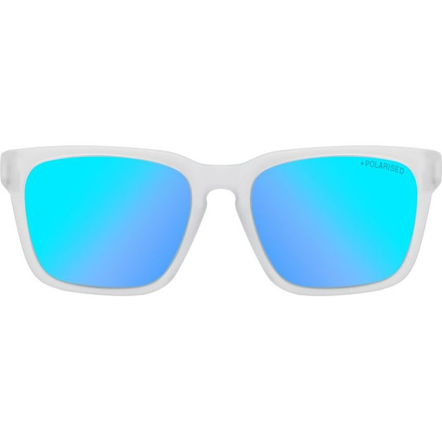 Dirty Dog Goat - Satin Xtal Clear/Ice Blue Mirror Polarised Lenses