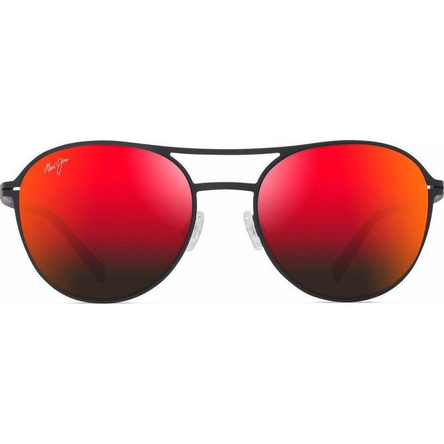 Half Moon - Matte Black/Hawaii Lava Polarised Lenses