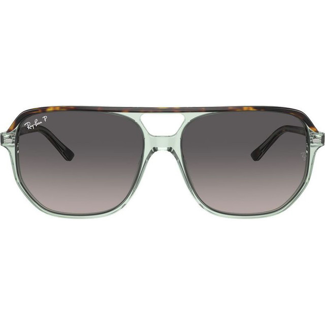 Bill One RB2205 - Havana on Transparent Green/Grey Gradient Polarised Glass Lenses 60 Eye Size