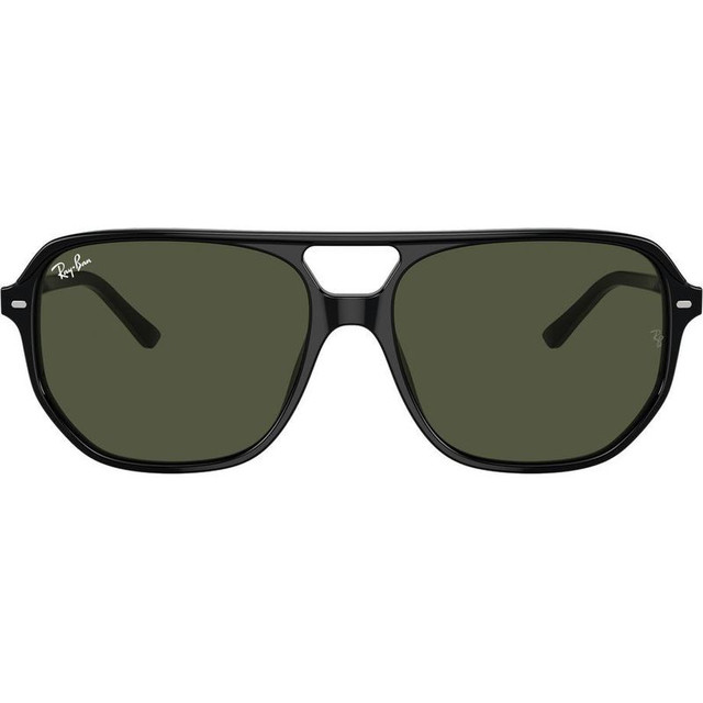 Ray-Ban Bill One RB2205 - Black/Green Glass Lenses 57 Eye Size