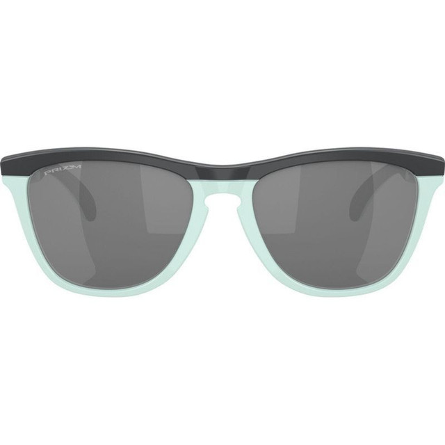 Oakley Frogskins Range - Matte Carbon and Blue Milkshake/Prizm Black Mirror Lenses