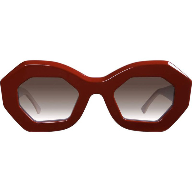 Valley Eyewear Opera - Crimson Alabaster with Gold Metal/Brown Gradient Lenses