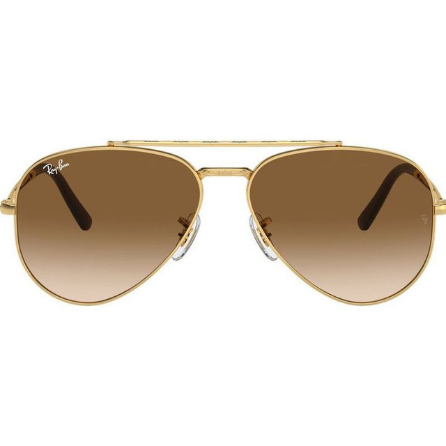 Ray-Ban New Aviator RB3625 - Gold/Clear Brown Gradient Glass Lenses 58 Eye Size