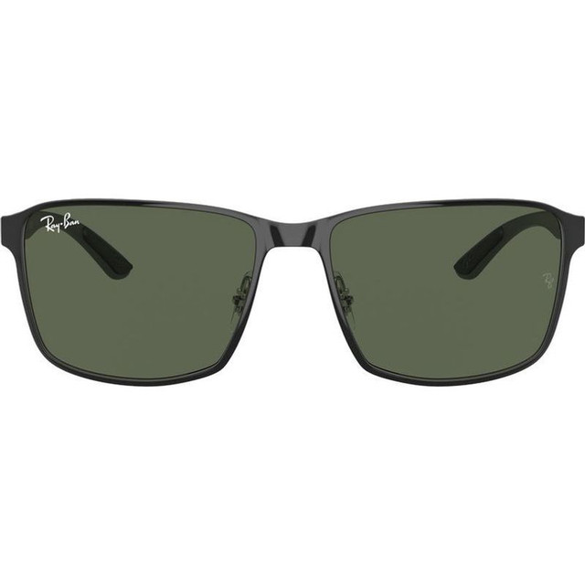 Ray-Ban RB3721 - Black on Silver/Dark Green Lenses