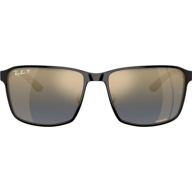 Ray-Ban Chromance RB3721CH - Black on Arista/Blue Gold Mirror Polarised Lenses