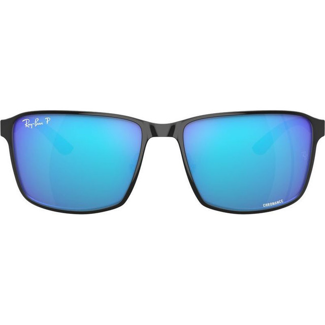 Ray-Ban Chromance RB3721CH - Black on Silver/Green Blue Mirror Polarised Lenses