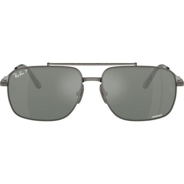 Michael Titanium RB8096 - Gunmetal/Silver Grey Mirror Polarised Glass Lenses