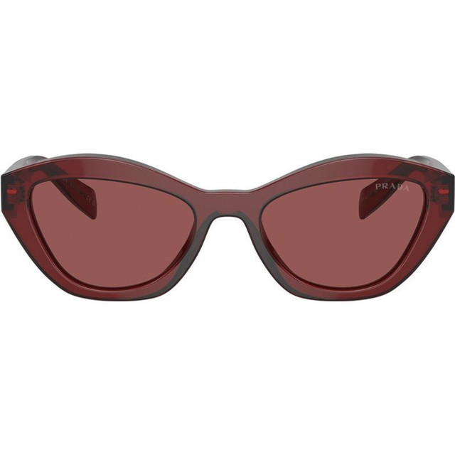 Prada PRA02S - Red Transparent/Dark Violet Lenses