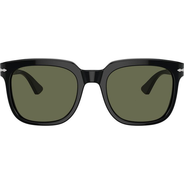 Persol PO3323S - Black/Green Polarised Glass Lenses 53 Eye Size