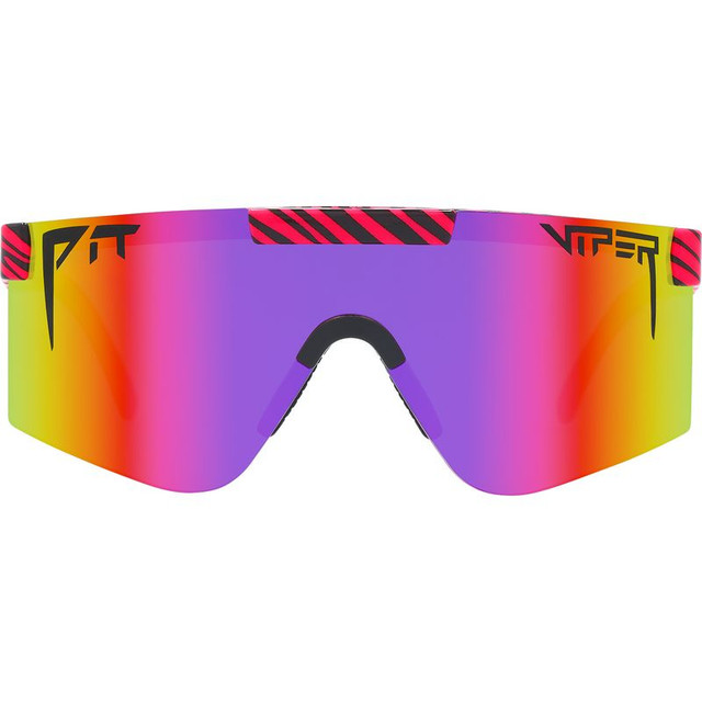 Pit Viper The 2000s - Hot Tropics Pink Stripe/Rainbow Mirror Polarised Lenses