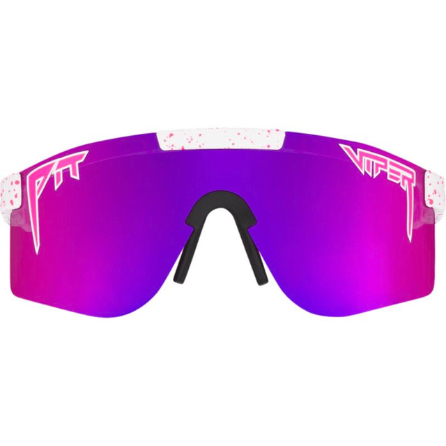 Pit Viper The Double Wides - LA Brights White Splatter/Purple Mirror Polarised Lenses