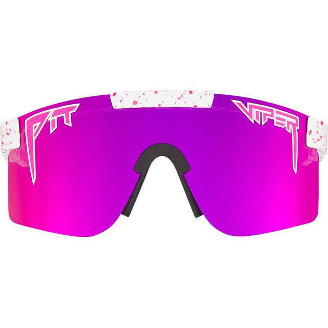 Pit Viper The Single Wides - LA Brights White Splatter/Purple Mirror Polarised Lenses