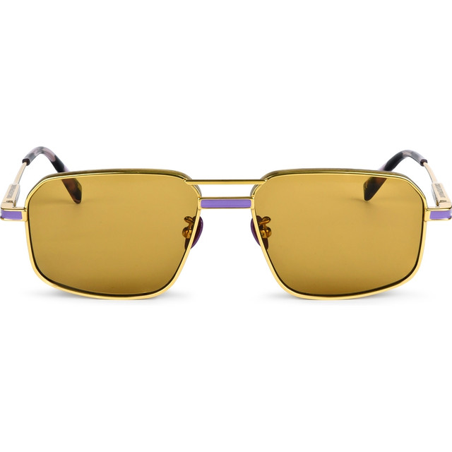 Oscar & Frank Mr Nank - Gold and Lavender/Solid Brown Lenses