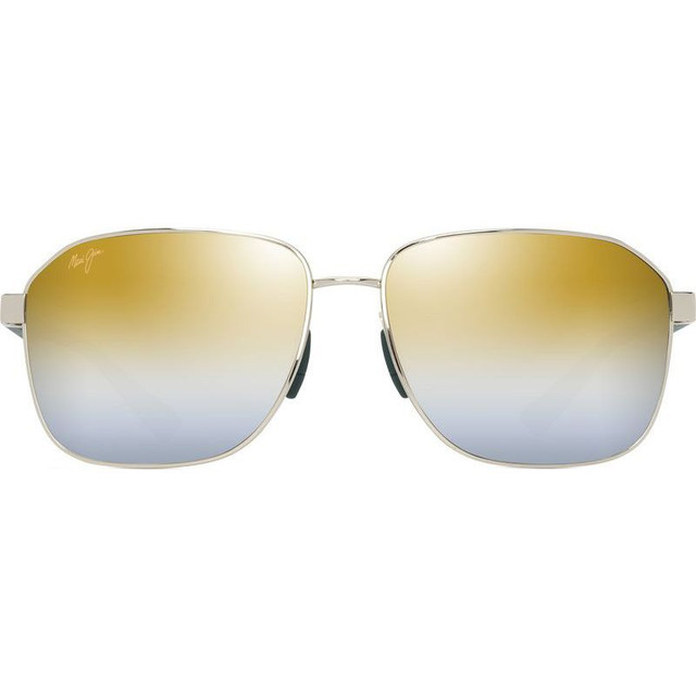 Onipa'a Alt Fit - Shiny Gold and Green/Gold Silver Gradient Mirror Polarised Glass Lenses