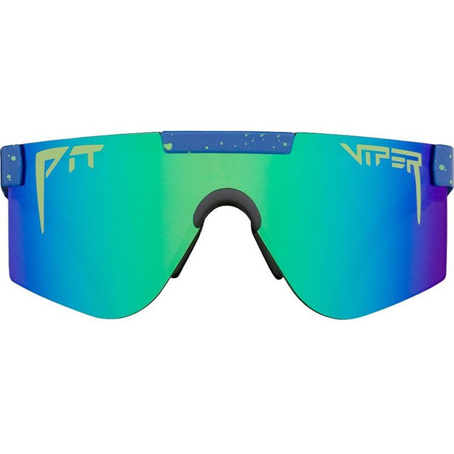 The Pit Viper XS - Leonardo Blue and Teal Splatter/Blue Mirror Lenses