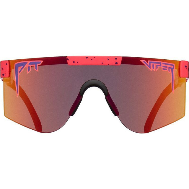 Pit Viper The Pit Viper XS - Radical Pink and Blue Splatter/Yellow Red Mirror Lenses