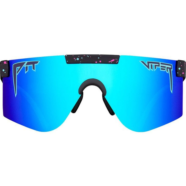 The Pit Viper XS - Hail Sagan Blue and Red Splatter/Blue Mirror Lenses