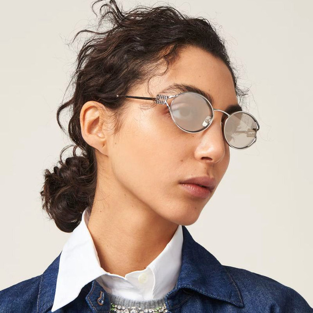 Miu Miu MU52YS - Silver/Pale Gold Lenses