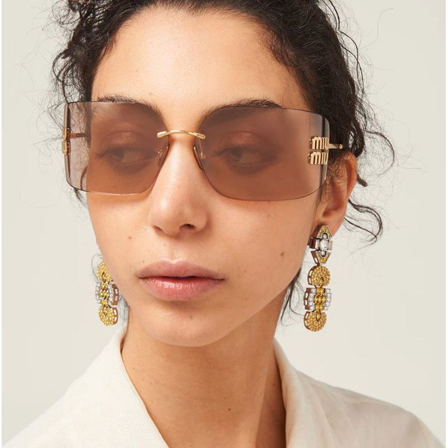 Miu Miu MU54YS - Pale Gold/Pink Mirror Lenses