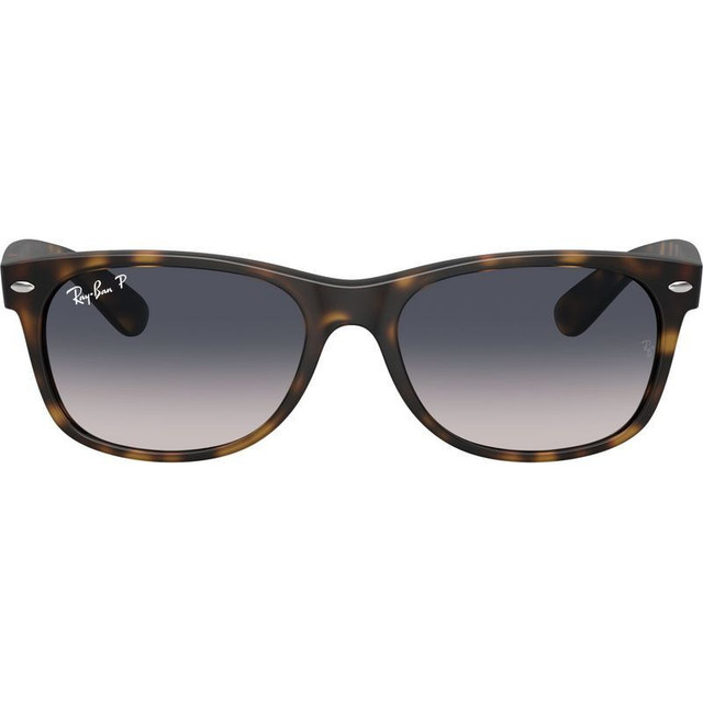 Ray-Ban New Wayfarer Classic RB2132 - Rubber Havana/Blue Gradient Polarised Glass Lenses 58 Eye Size