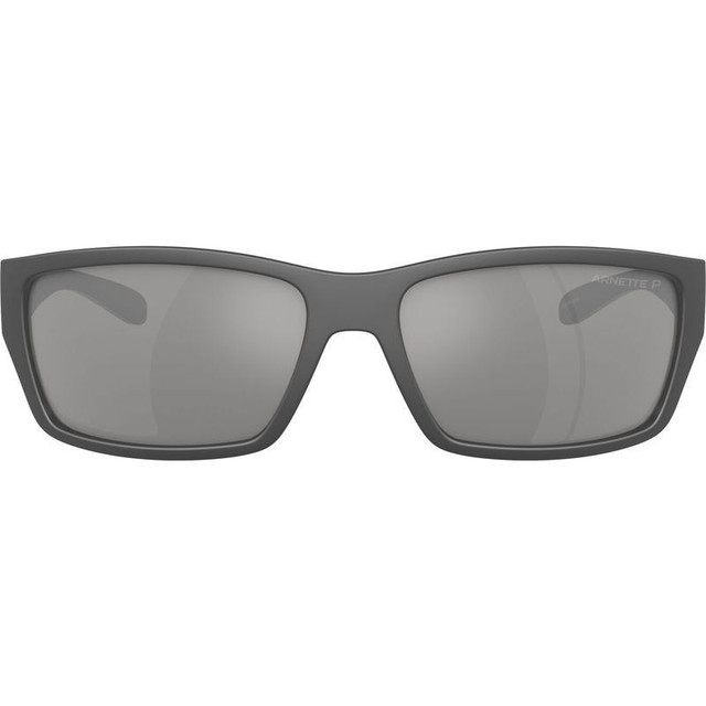 Arnette Frambuesa AN4336 - Shiny Medium Grey and Matte Black/Grey Silver Mirror Polarised Lenses