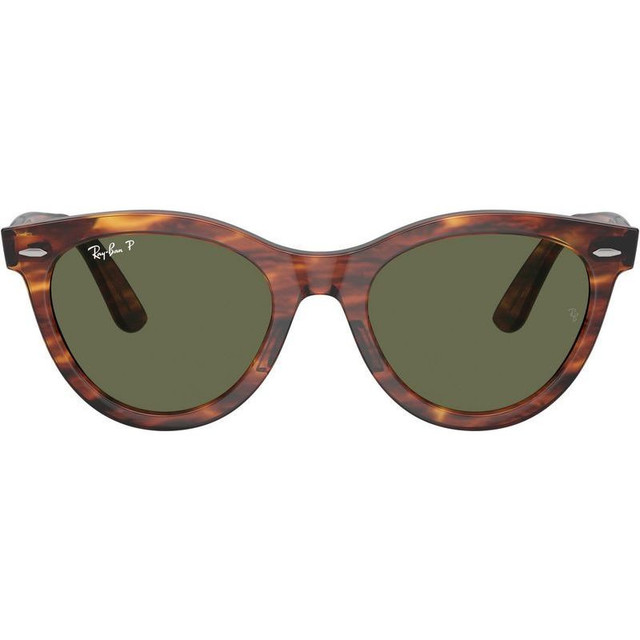 Wayfarer Way RB2241 - Striped Havana/Green Polarised Glass Lenses 54 Eye Size