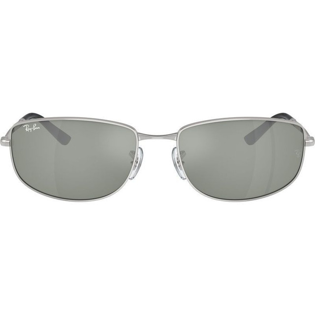 RB3732 - Silver/Green Silver Mirror Glass Lenses 56 Eye Size