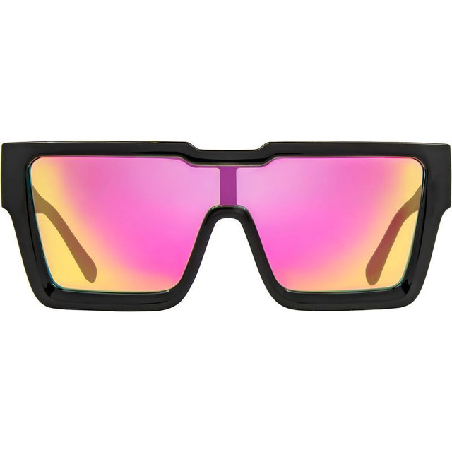 The Vegas - Gloss Black/Pink Iridium Mirror Lenses