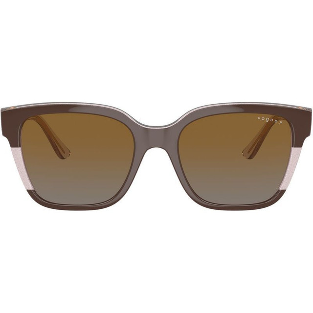 Vogue Eyewear VO5558S - Brown and Transparent Rose Glitter/Brown Grey Gradient Polarised Lenses