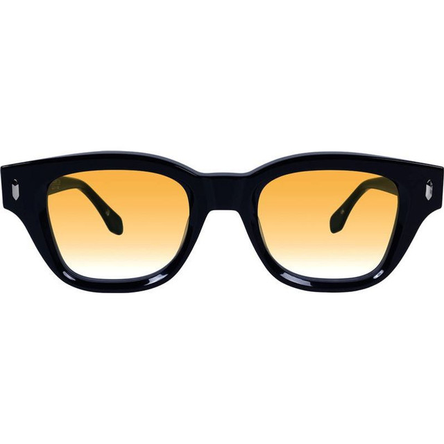 Valley Eyewear Ritual - Gloss Black with Silver Metal/Orange Gradient Lenses