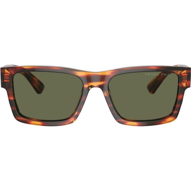 Prada PR25ZS - Striped Briar Tortoise/Green Polarised Glass Lenses 56 Eye Size