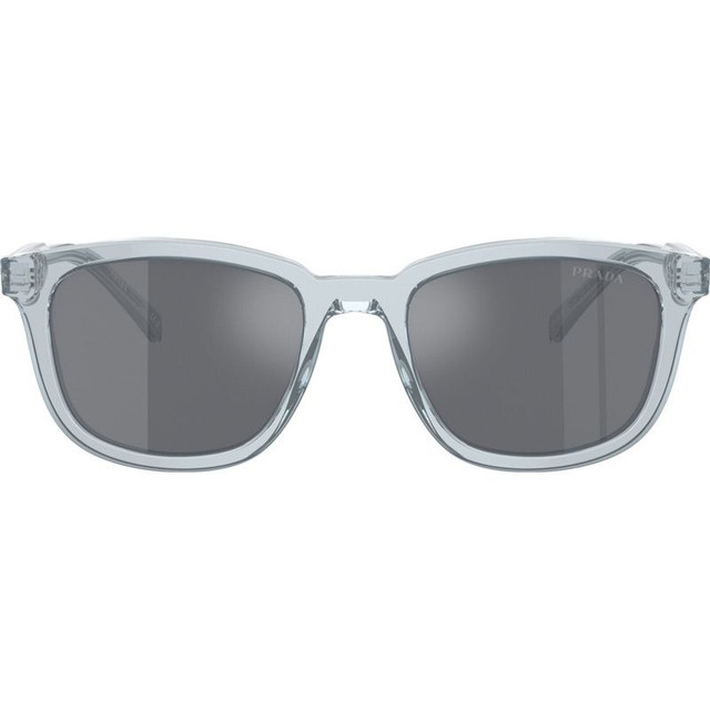 PRA21S - Transparent Azure/Dark Grey Flash Silver Mirror Lenses