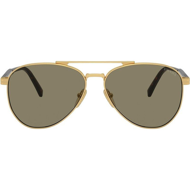 Prada PRA58S - Gold/Light Brown Lenses 61 Eye Size