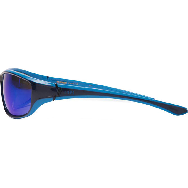 Liive Pusher - Matte Black and Blue/Blue Mirror Lenses