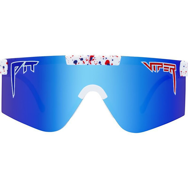 Pit Viper The 2000s - Merika White Red Splatter/Blue Mirror Polarised Lenses