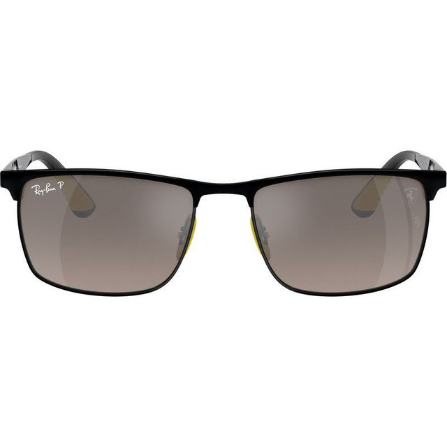 Ray-Ban RB3726M - Black on Black/Grey Mirror Polarised Lenses