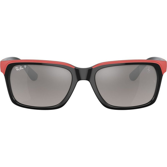 Ray-Ban RB4393M - Black on Red/Grey Mirror Polarised Lenses