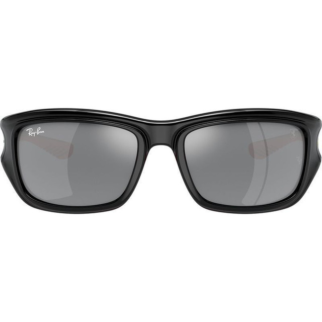 Ray-Ban RB4405M - Black on Red/Silver Mirror Lenses