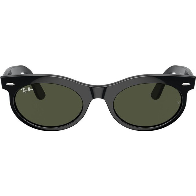 Ray-Ban Wayfarer Oval RB2242 - Black/Green Glass Lenses 53 Eye Size