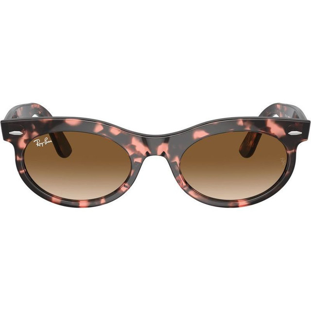 Ray-Ban Wayfarer Oval RB2242 - Pink Havana/Brown Clear Gradient Glass Lenses 53 Eye Size