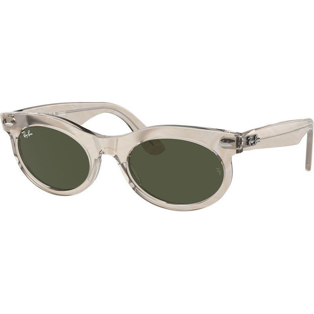 Wayfarer Oval RB2242 - Photochromic Grey Waves/Green Glass Lenses 53 Eye Size