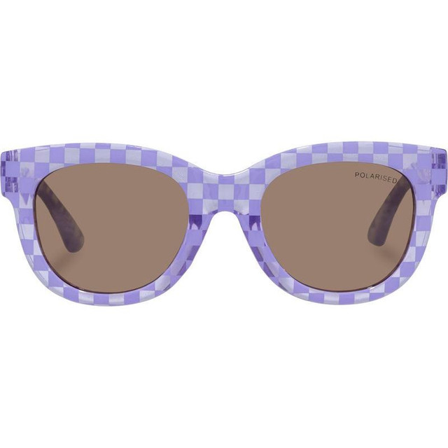 Cancer Council Kids Hamster - Lilac Check/Brown Polarised Lenses