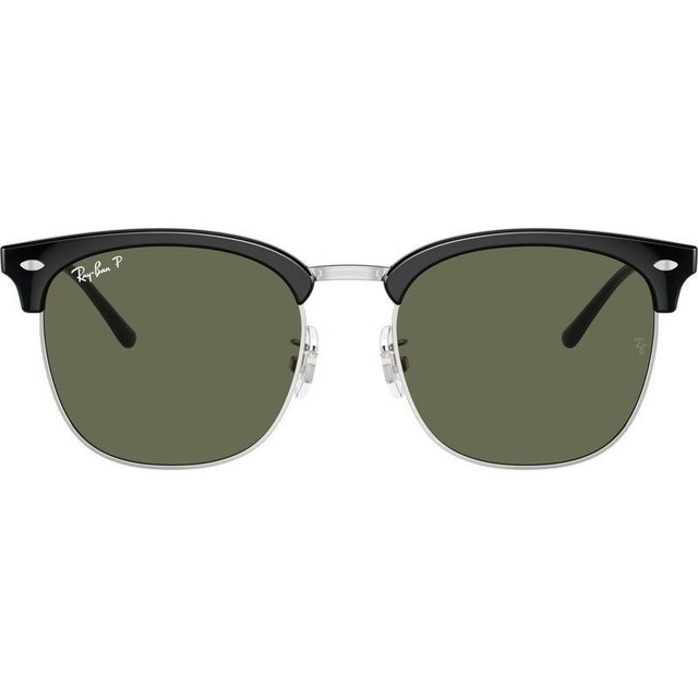 Ray-Ban RB4418D - Black on Silver/Dark Green Polarised Lenses