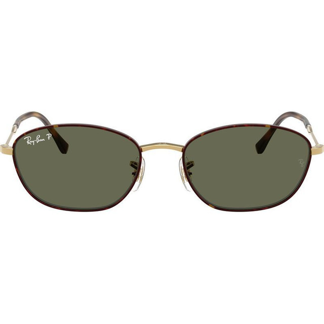 Ray-Ban RB3749 - Havana on Gold/Green Glass Polarised Lenses 55 Eye Size