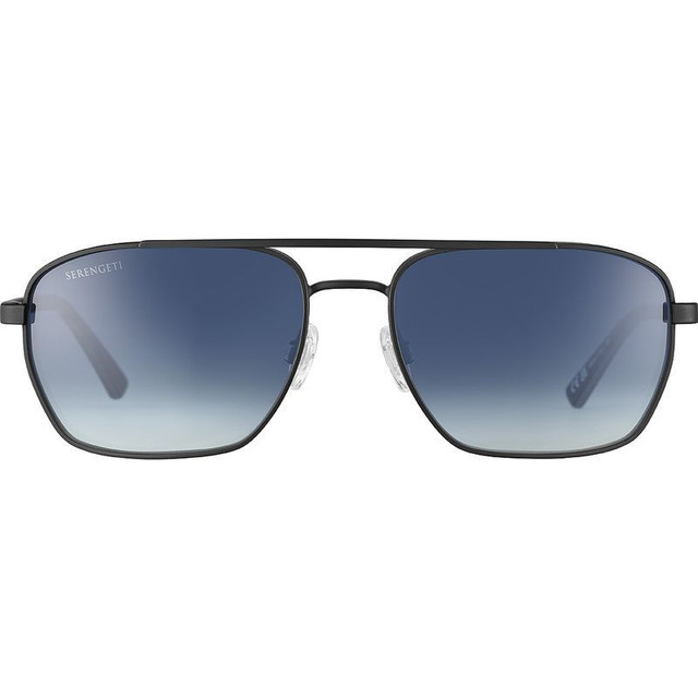 Serengeti Ansel - Matte Black/Blue Photochromic Gradient Glass Polarised Lenses