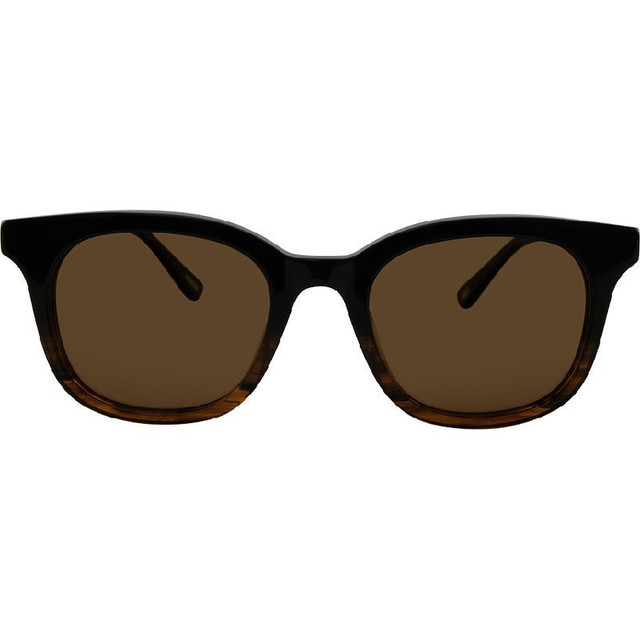 Bill Bass Charleston - Black and Brown Fade/Brown Polarised Lenses